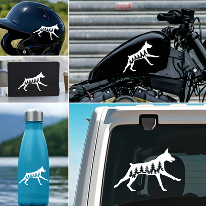 Running Doberman Dog Vinyl Decal