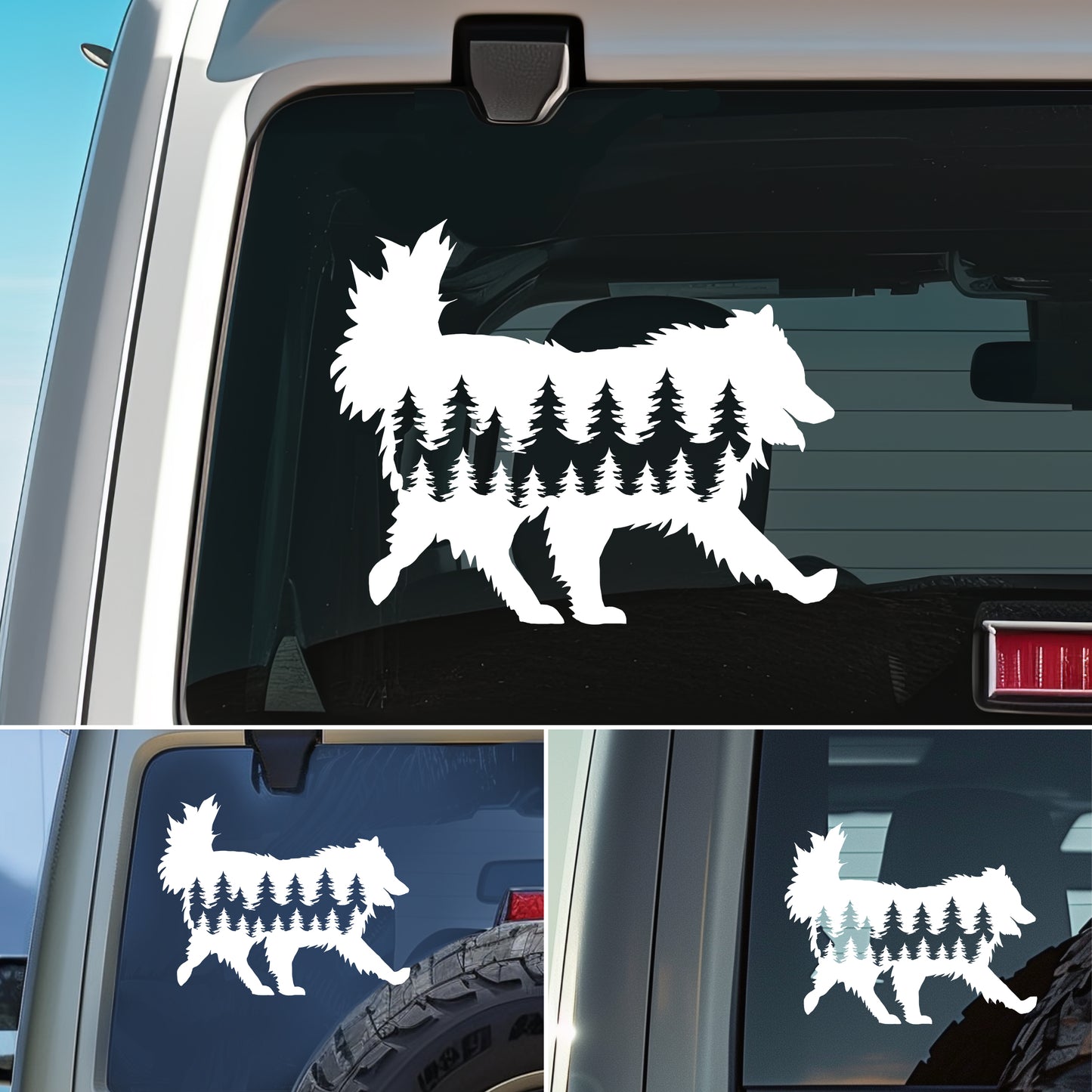 Running Samoyed Dog Vinyl Decal