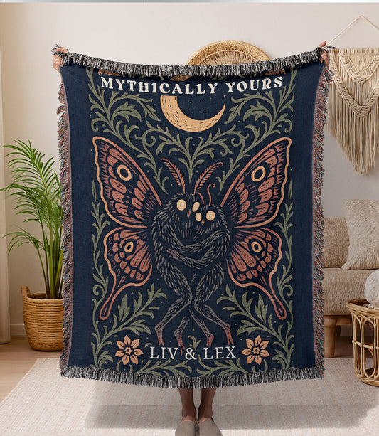 Personalized Mothman Woven Blanket