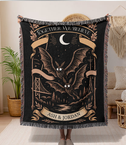 Personalized Mothman Woven Blanket