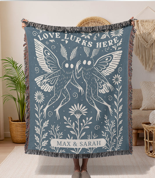 Personalized Mothman Woven Blanket