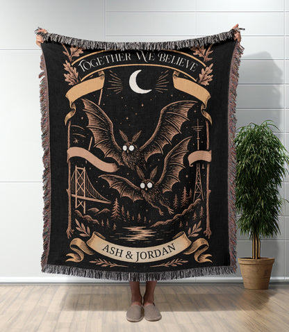 Personalized Mothman Woven Blanket