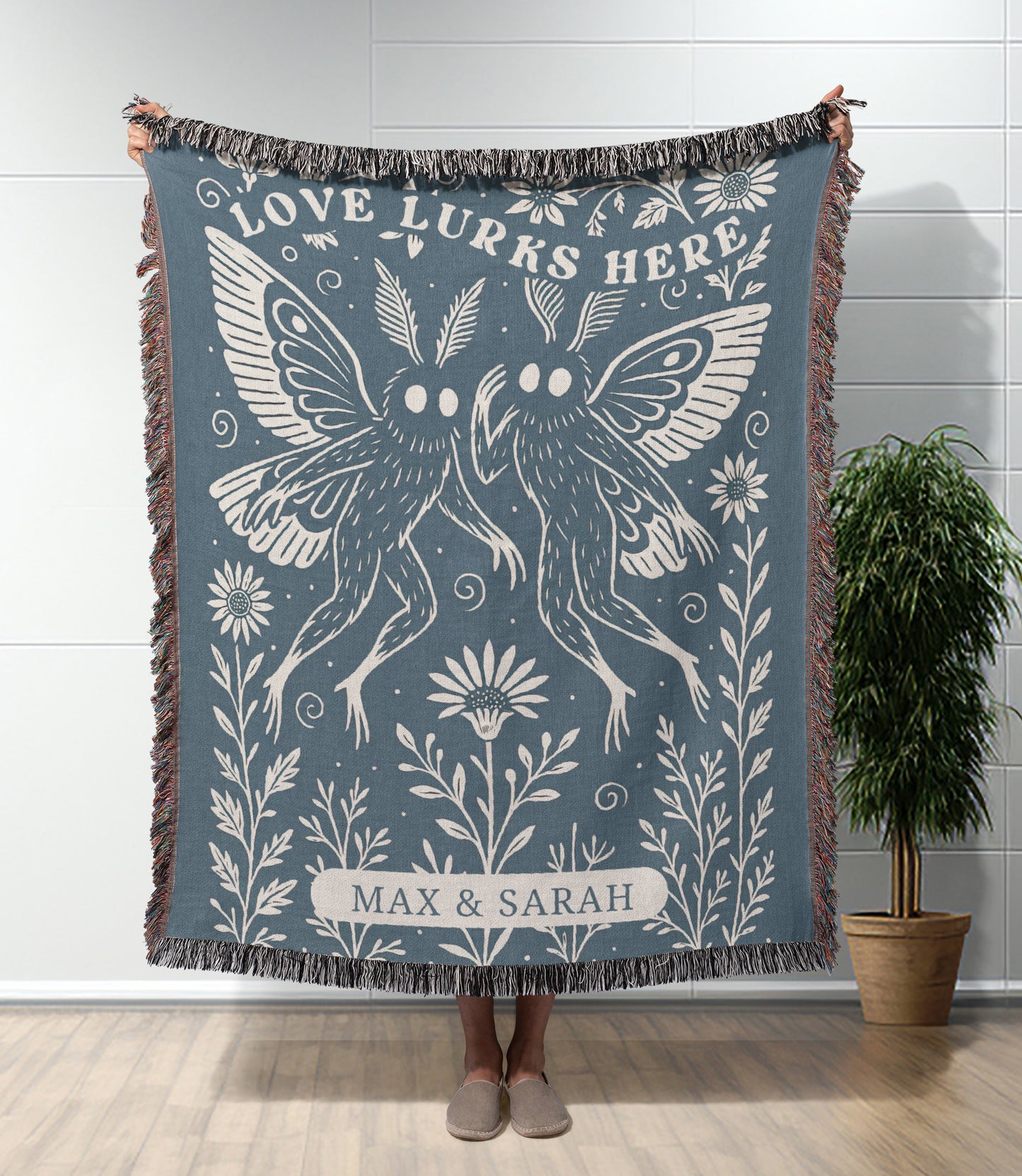 Personalized Mothman Woven Blanket