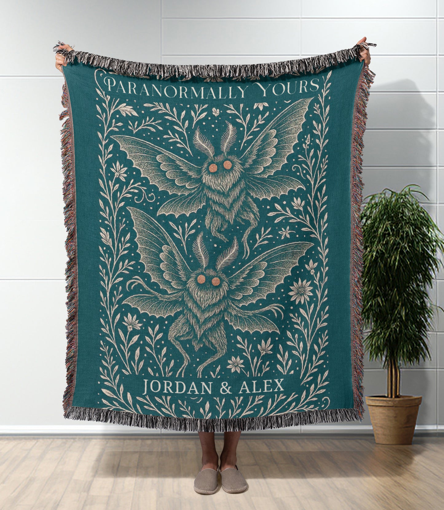 Personalized Mothman Woven Blanket
