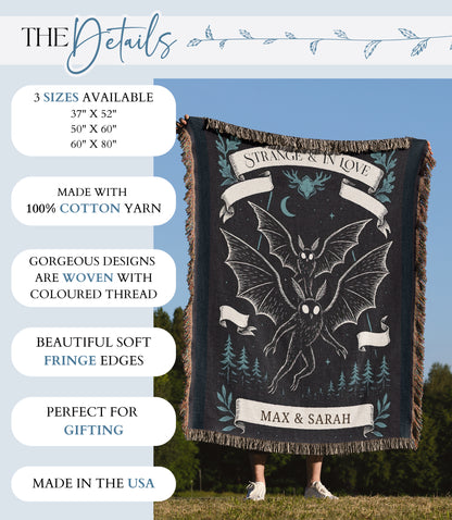 Personalized Mothman Woven Blanket
