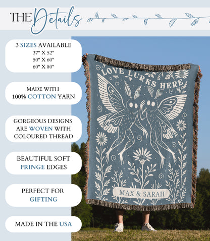 Personalized Mothman Woven Blanket