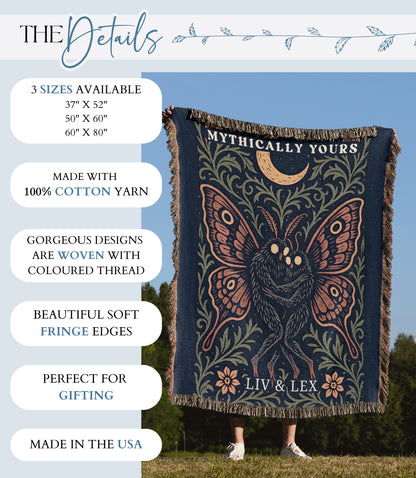Personalized Mothman Woven Blanket