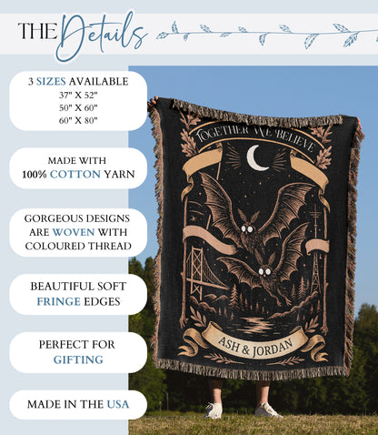 Personalized Mothman Woven Blanket