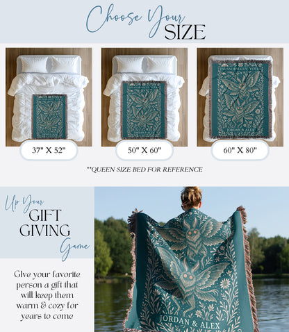 Personalized Mothman Woven Blanket