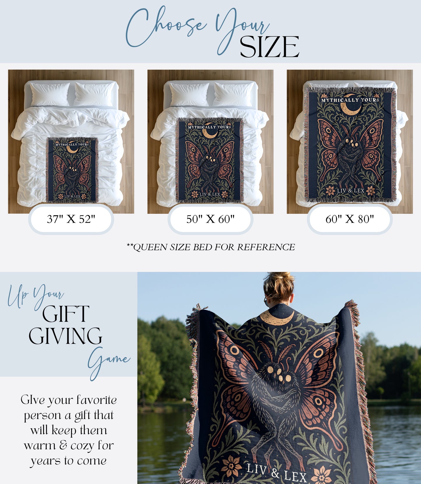 Personalized Mothman Woven Blanket