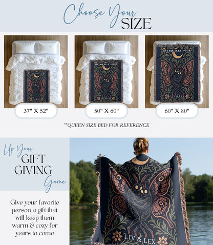 Personalized Mothman Woven Blanket