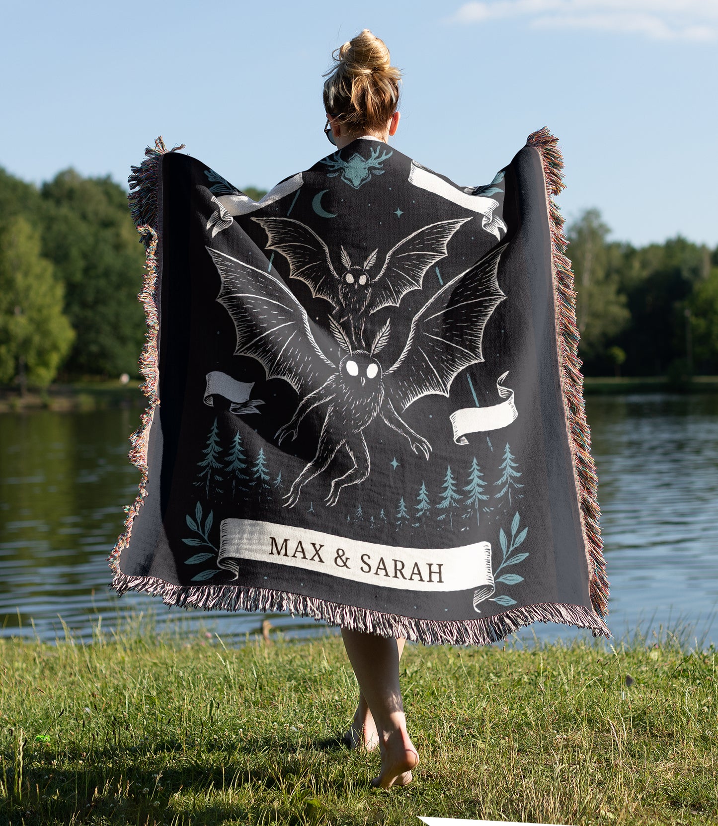 Personalized Mothman Woven Blanket