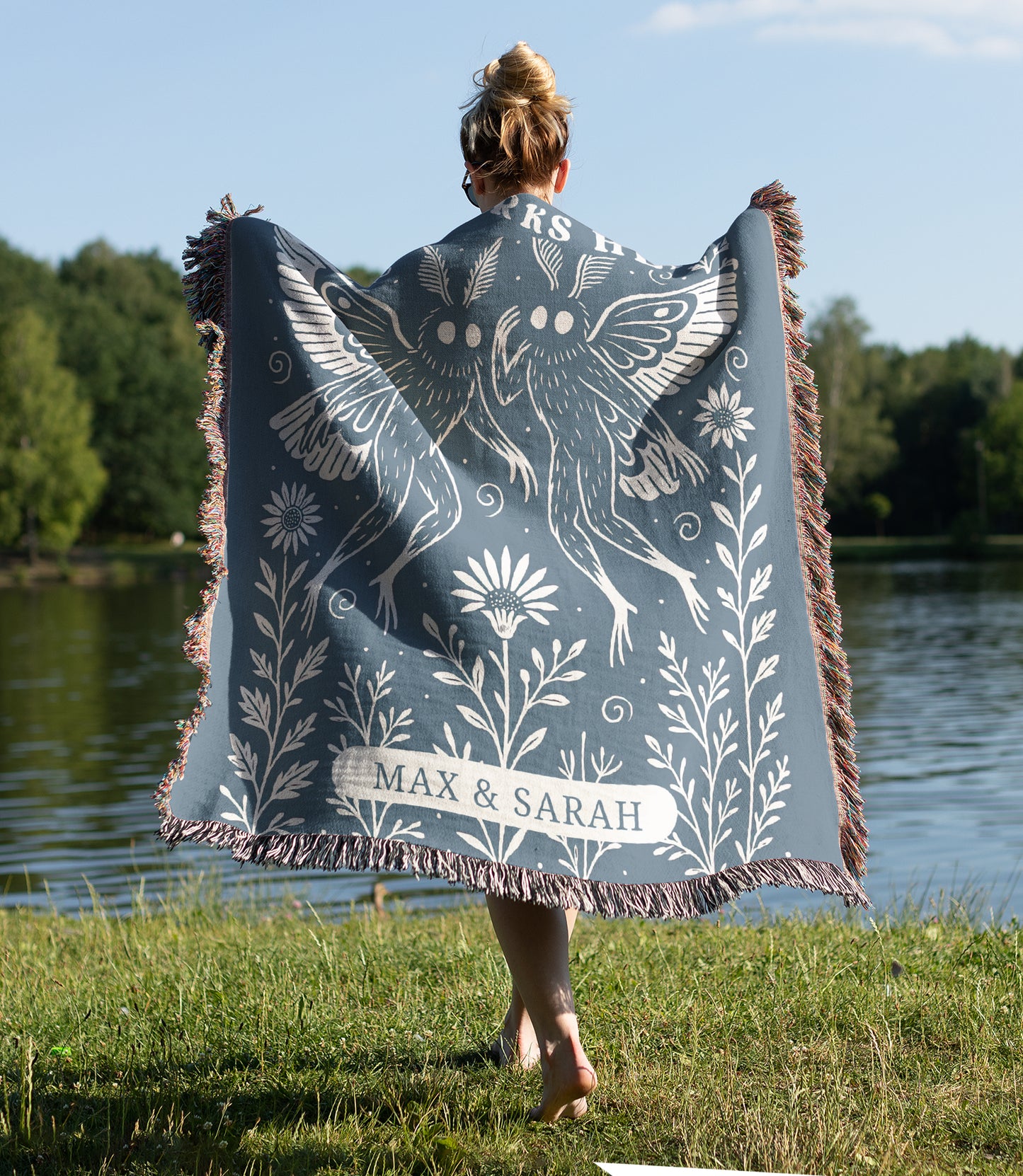 Personalized Mothman Woven Blanket