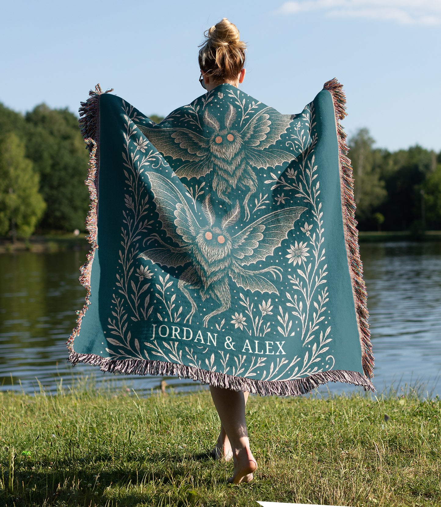 Personalized Mothman Woven Blanket