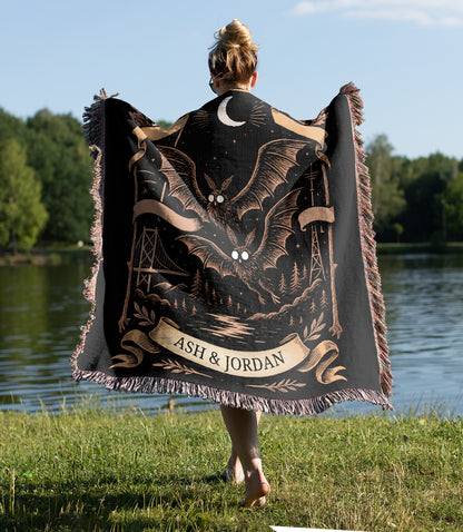 Personalized Mothman Woven Blanket
