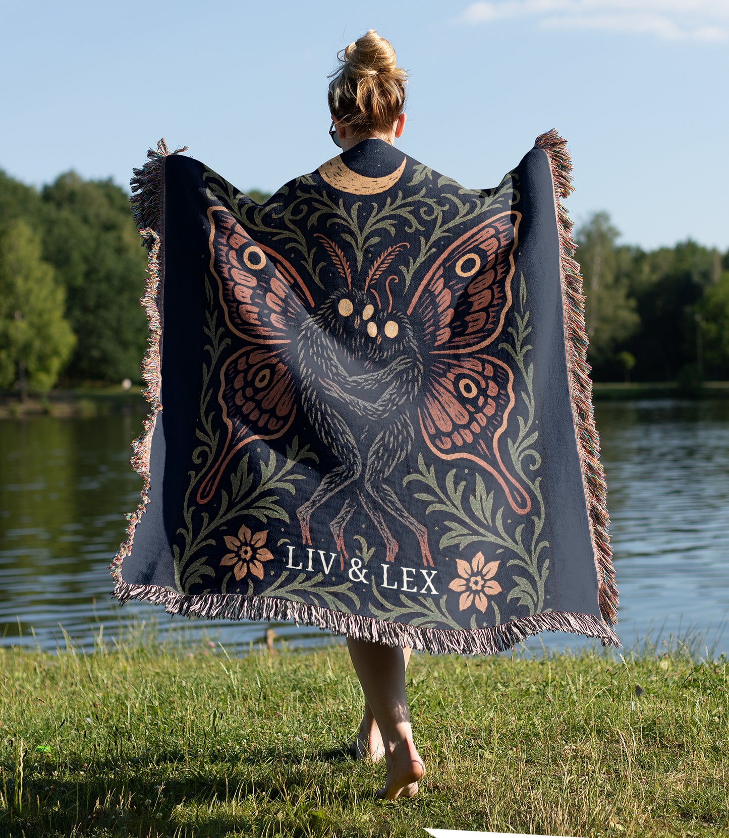 Personalized Mothman Woven Blanket
