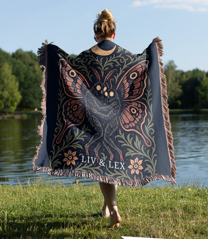 Personalized Mothman Woven Blanket