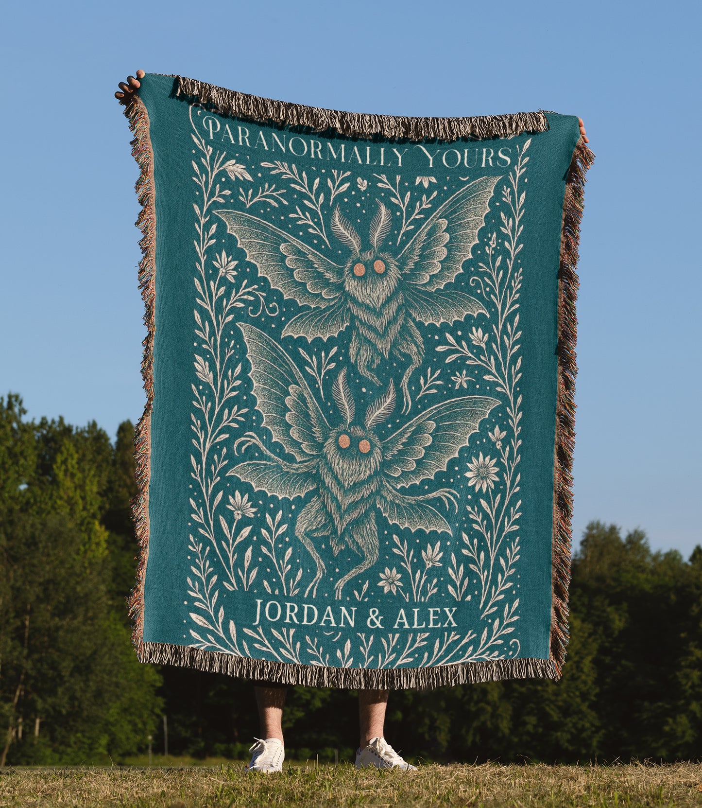 Personalized Mothman Woven Blanket