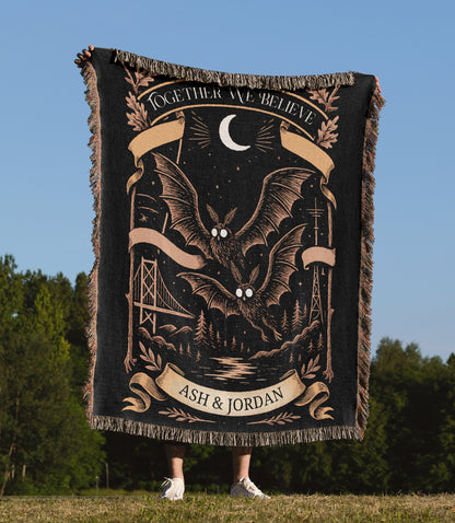 Personalized Mothman Woven Blanket