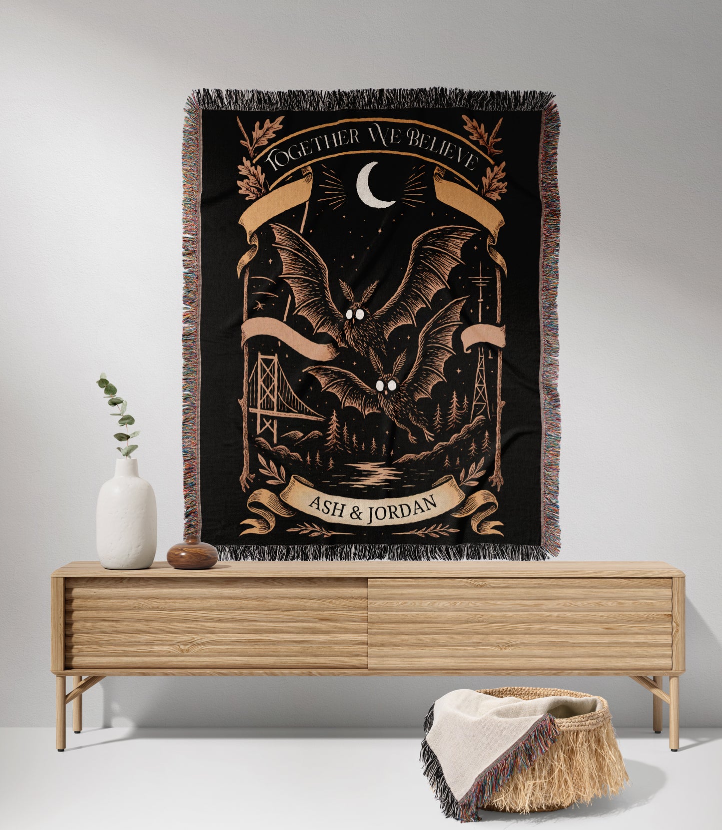Personalized Mothman Woven Blanket