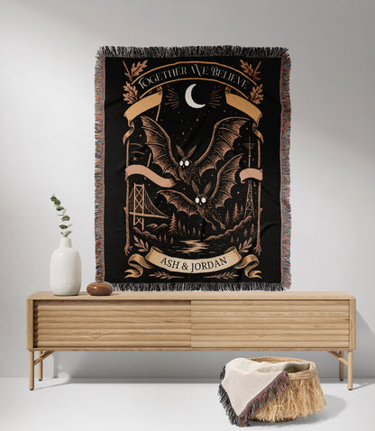 Personalized Mothman Woven Blanket