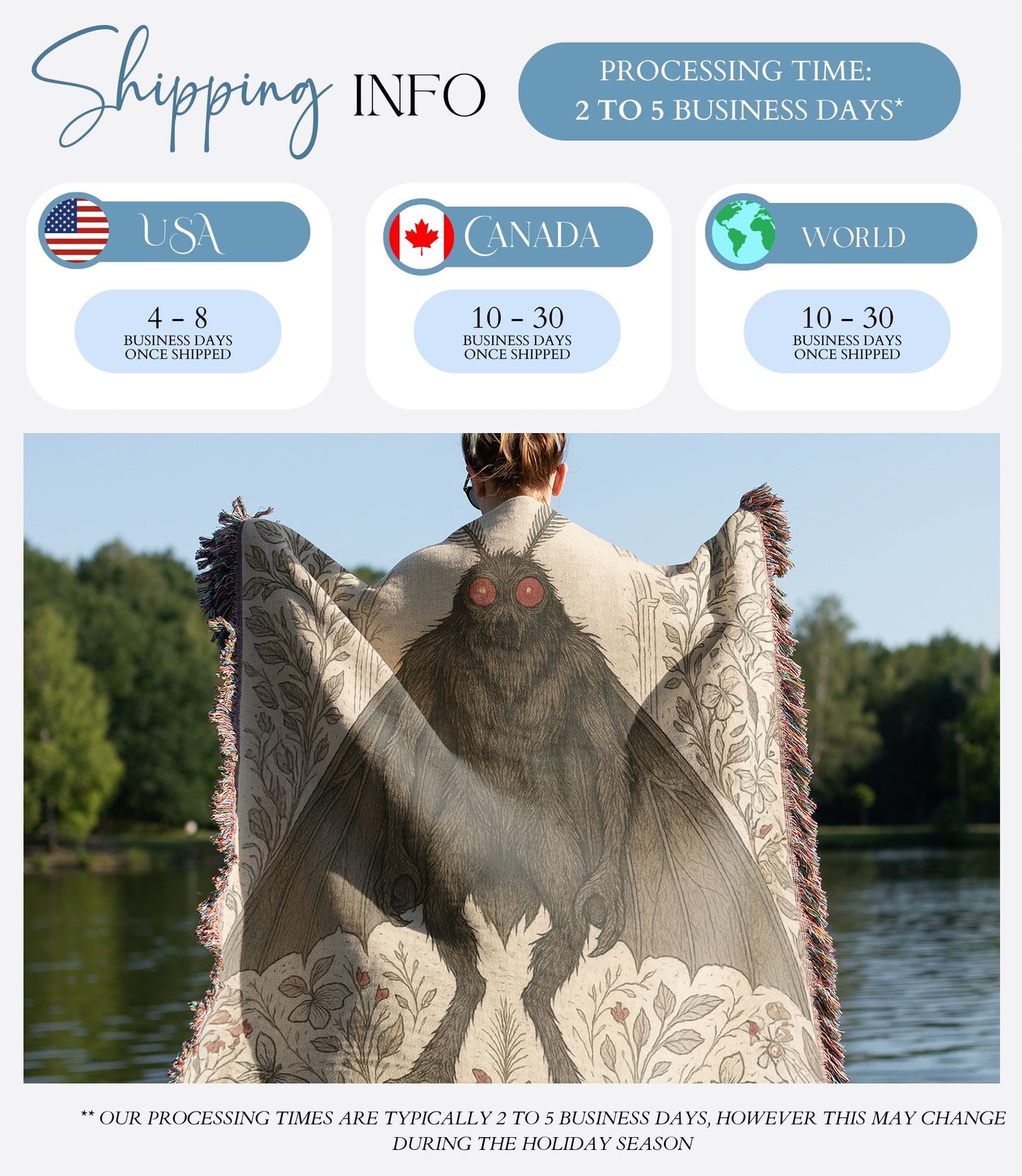 Mothman Woven Blanket