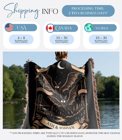 Personalized Mothman Woven Blanket