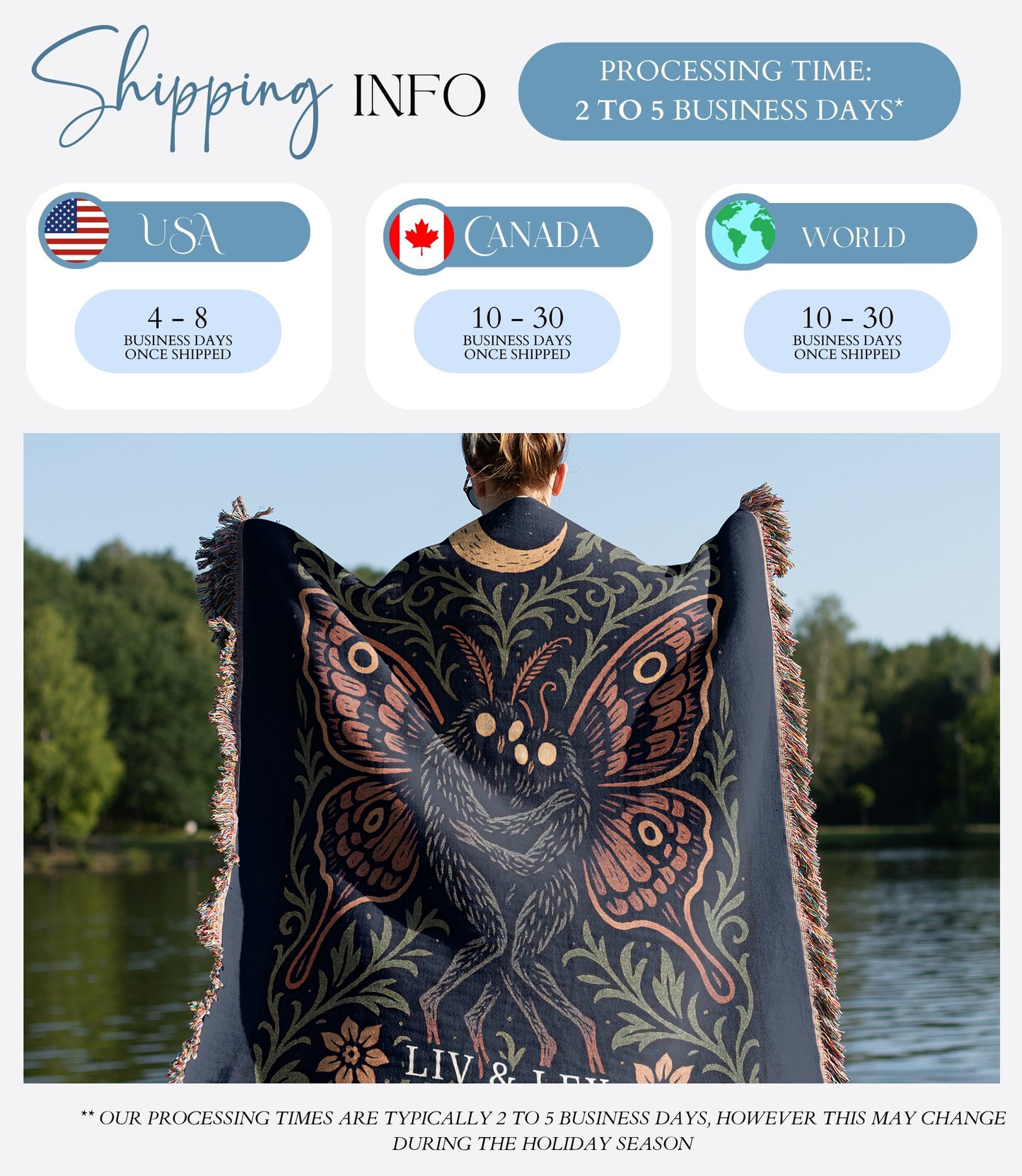 Personalized Mothman Woven Blanket