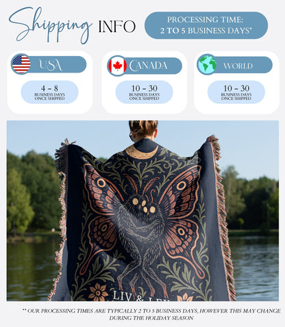 Personalized Mothman Woven Blanket