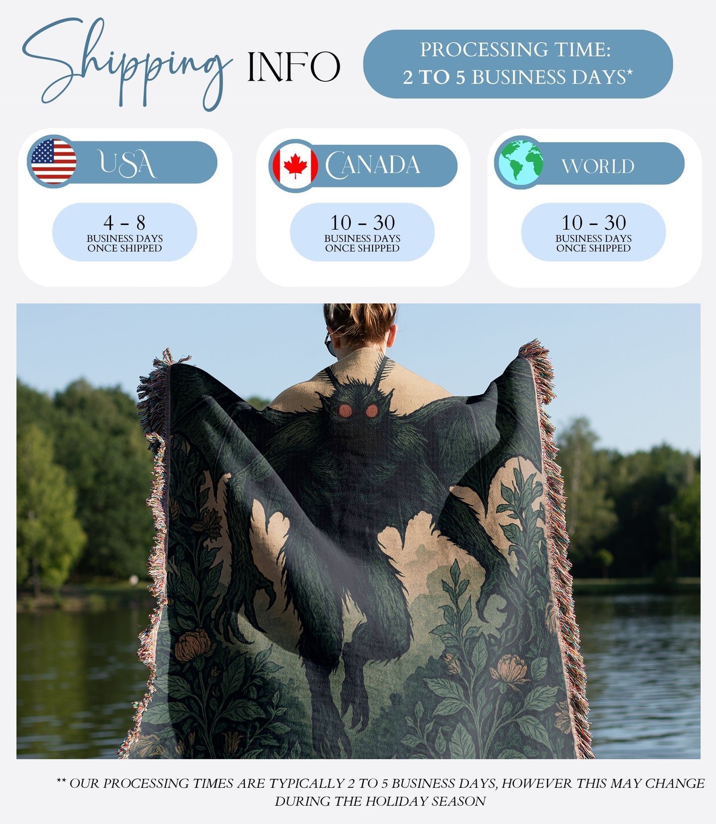 Mothman Woven Blanket