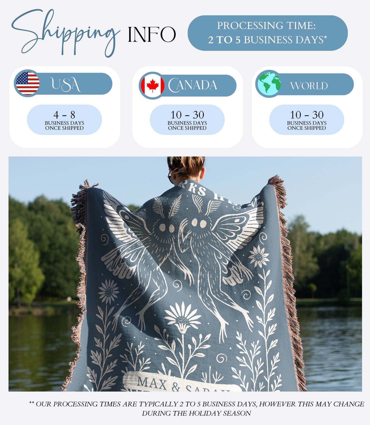 Personalized Mothman Woven Blanket