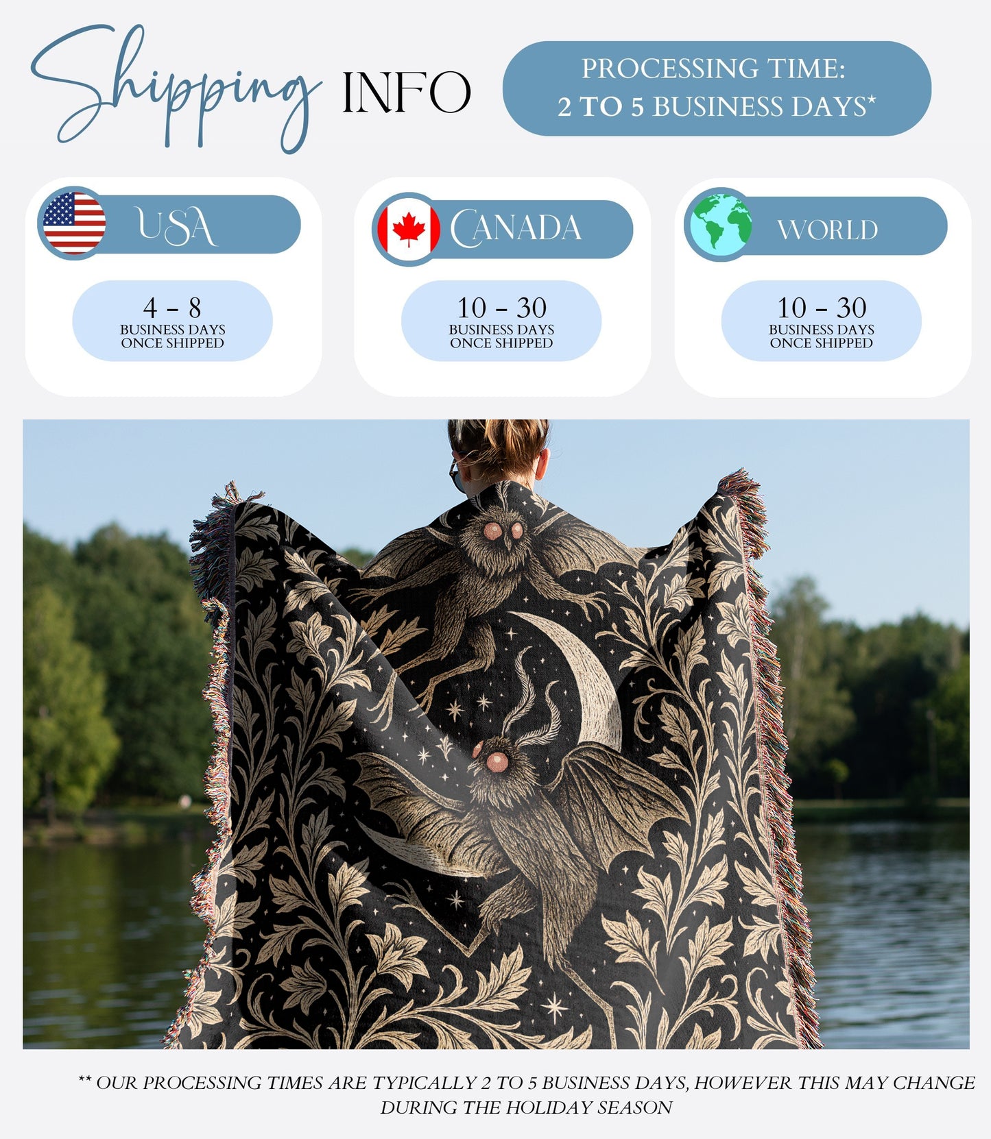 Mothman Woven Blanket