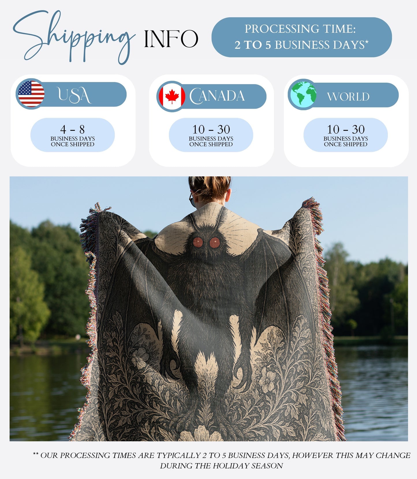 Mothman Woven Blanket