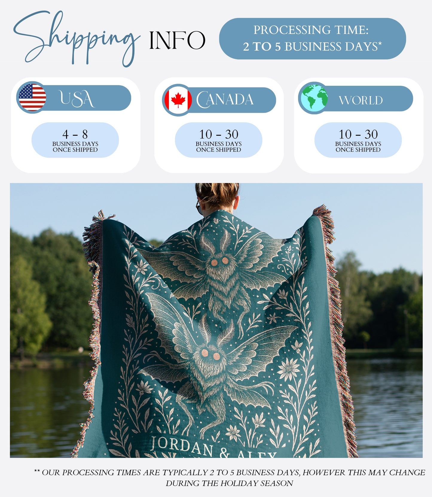 Personalized Mothman Woven Blanket