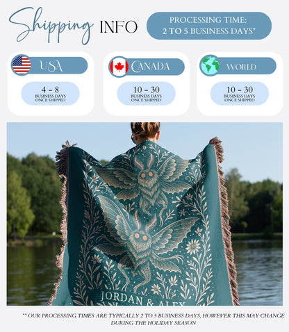 Personalized Mothman Woven Blanket