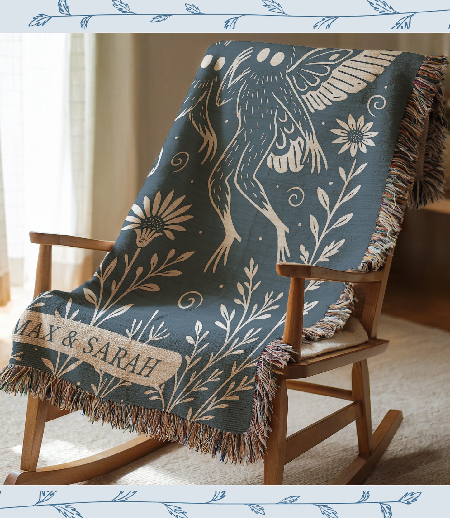 Personalized Mothman Woven Blanket