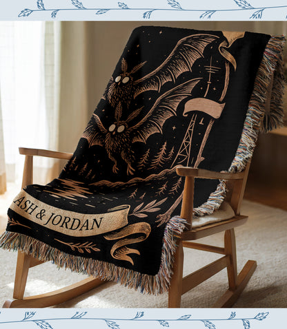 Personalized Mothman Woven Blanket